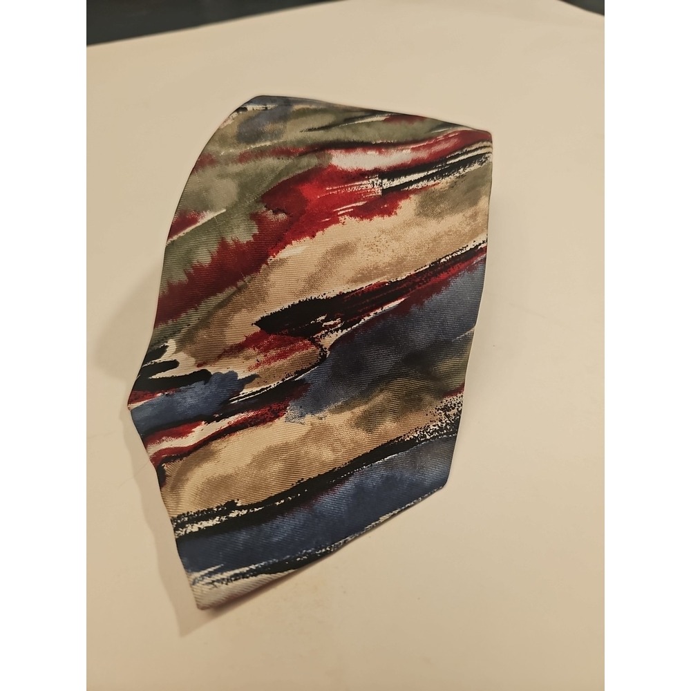 J.T. Beckett Mens Silk Abstract Necktie Extra Long 4 x 63 USA Made Multicolor